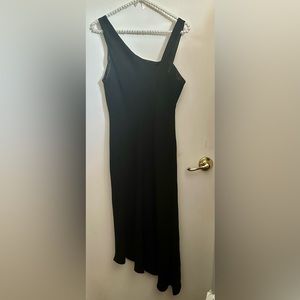 Black Asymmetrical Beaded Maxi Dress